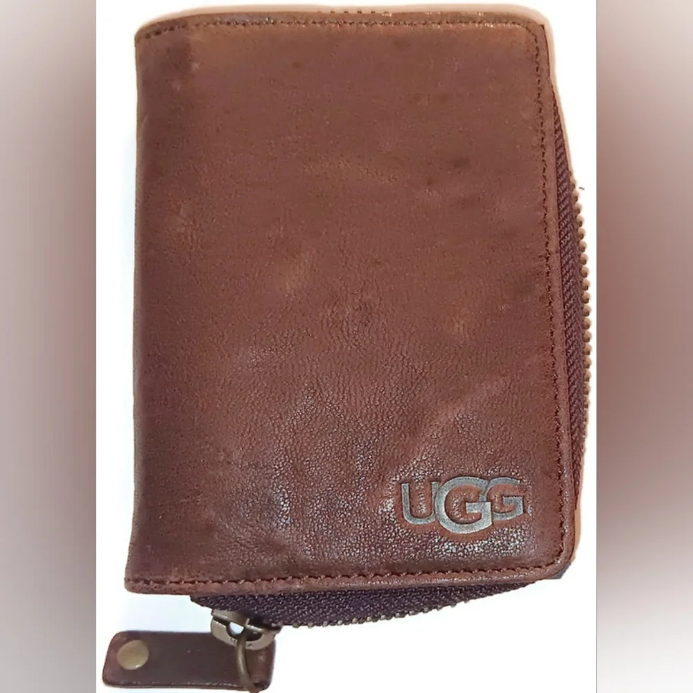 UGG GENUINE LEATHER COIN ZIPAROUND WALLET,BROWN - Picture 4 of 5